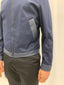 Bomber in cotone tencel con contrasti in eco pelle