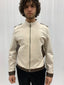 Bomber in cotone tencel con contrasti in eco pelle