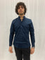 Camicia Collo Coreano Blu Notte
