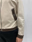 Bomber in cotone tencel con contrasti in eco pelle