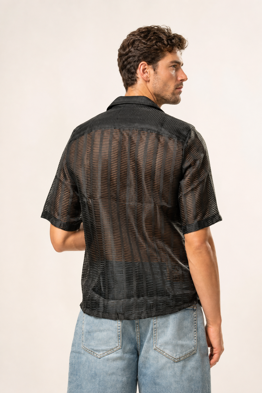 Camicia traforata trasparente