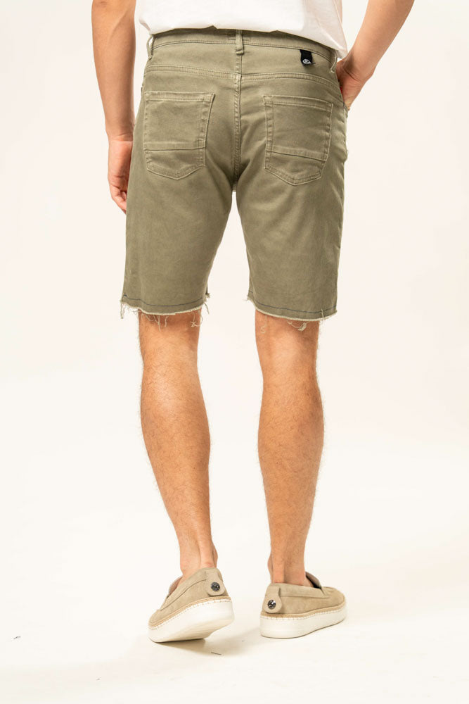 Pantalone corto 100% cotone con ricamo
