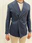 Blazer Doppiopetto Lino Blu Navy