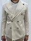Blazer Doppiopetto Lino Beige