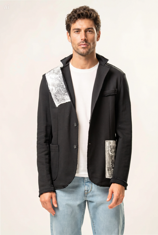 Giacca con patch 100% cotone