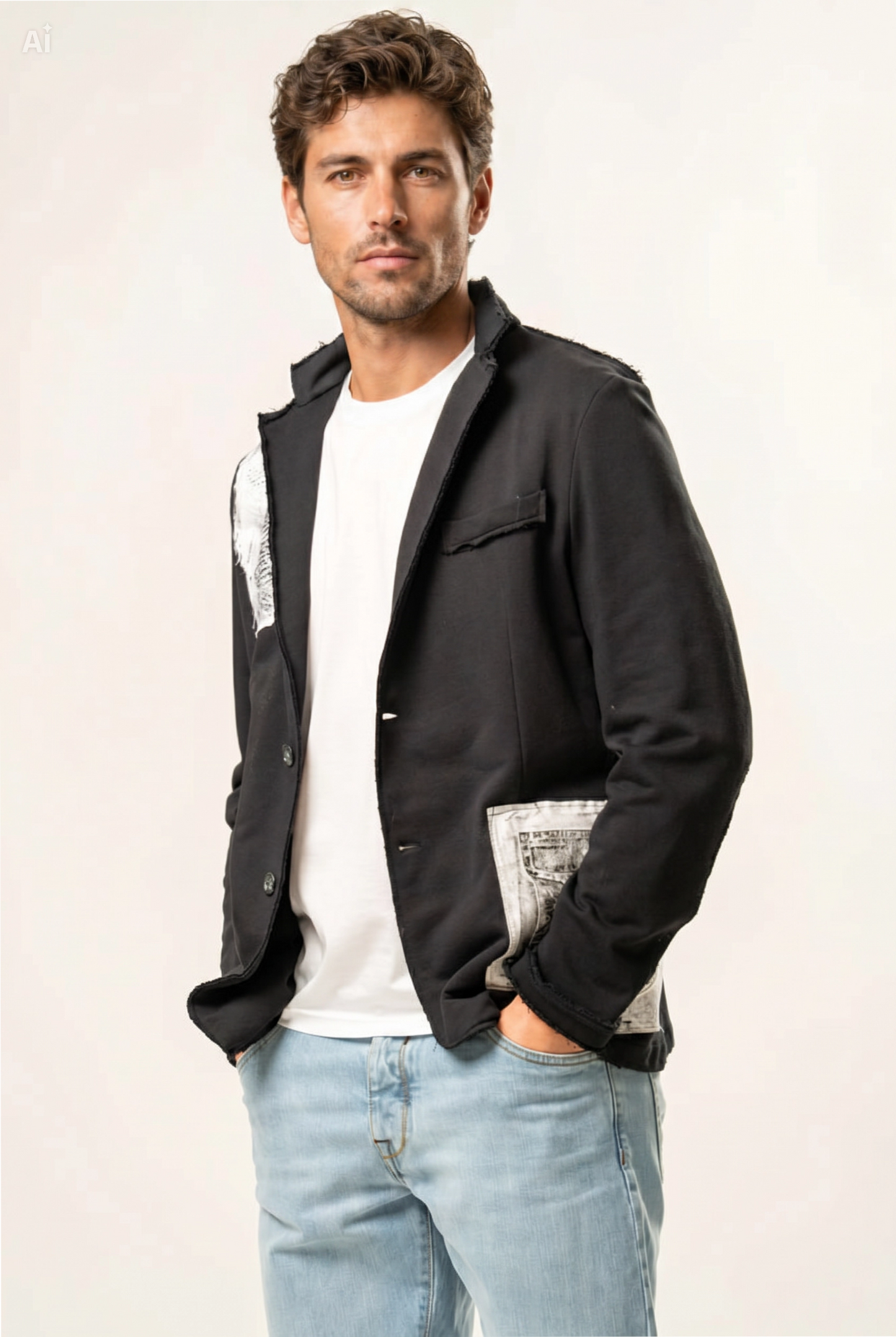 Giacca con patch 100% cotone