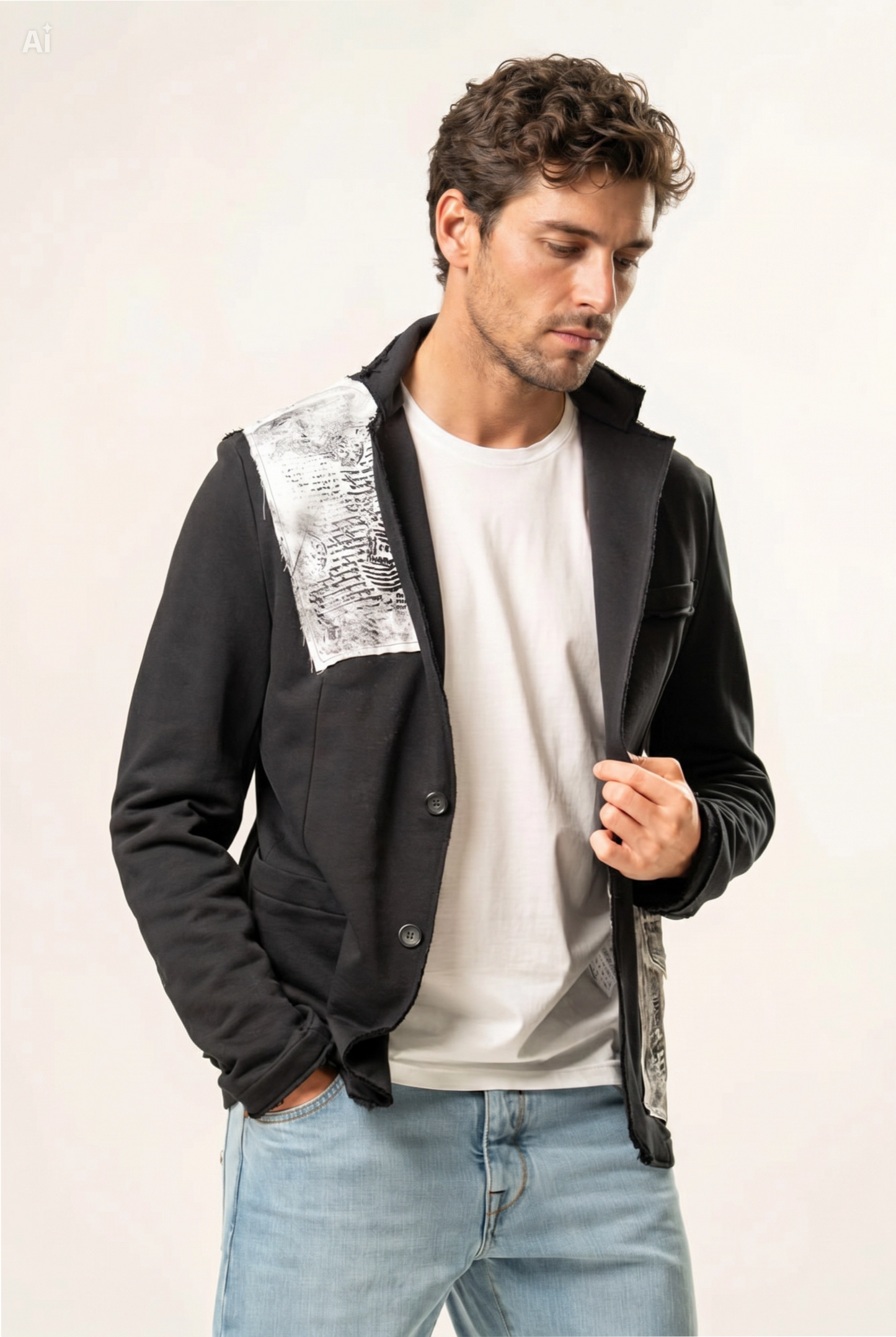Giacca con patch 100% cotone
